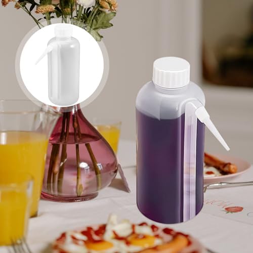 5pcs HOMSFOU Condiment Squeeze Bottles - Salad Dressing Squeeze Bottles - Multipurpose Kitchen Squeeze Containers