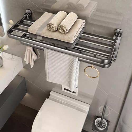 Portable Aluminum Towel Rack for Bathroom 50cm Wall-Mounted Towel Holder