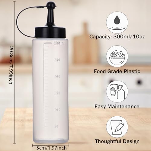 Premium Condiment Squeeze Bottles Set