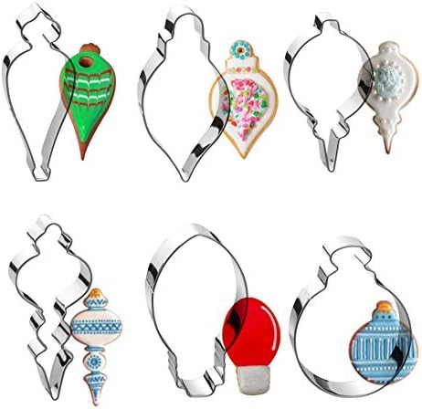 Christmas Ornament Cookie Cutter Set - 6 Pieces Stainless Steel