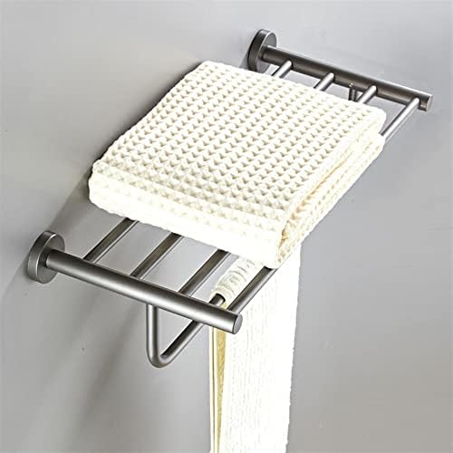 ANNBKATowel Shelf Wall-Mounted Brass Towel Holder 50cm Starry Gray Design