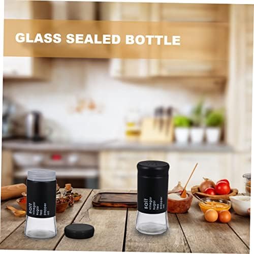 Glass Spice Bottles Set Portable Kitchen Air Tight Dispenser Reusable Condiment Containers