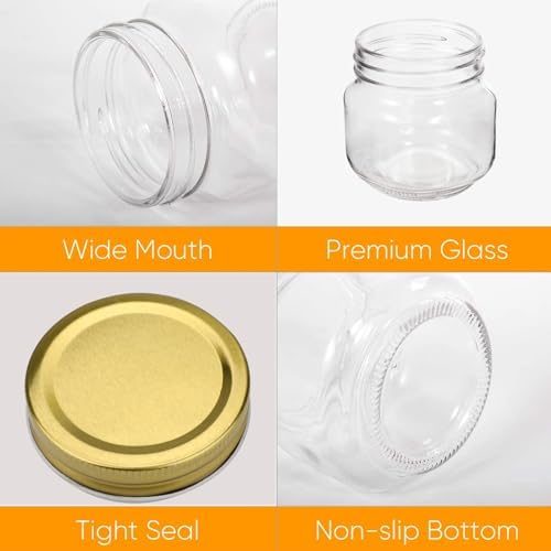 Enchem Classic Glass Mason JarsElegant 8oz Storage Solution for Kitchen Home
