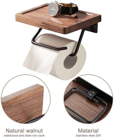 Premium Walnut Wood Toilet Paper Holder