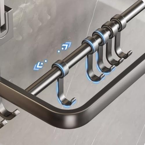 Portable Aluminum Towel Rack for Bathroom 50cm Wall-Mounted Towel Holder
