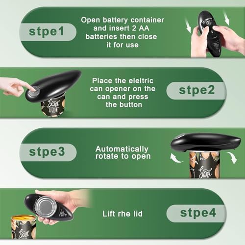 DOGNNAK One Touch Electric Can Opener for Seniors and Kitchen Use