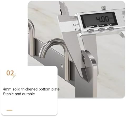 Ann BKAStainless Steel Towel Hanger with Bar Thickened Wall-Mounted Towel Rack 40CM