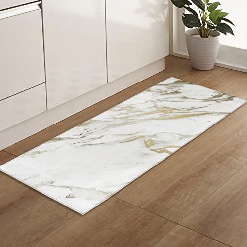 2-Piece Marble Kitchen Rugs Anti Fatigue Non-Slip Kitchen Mat Set