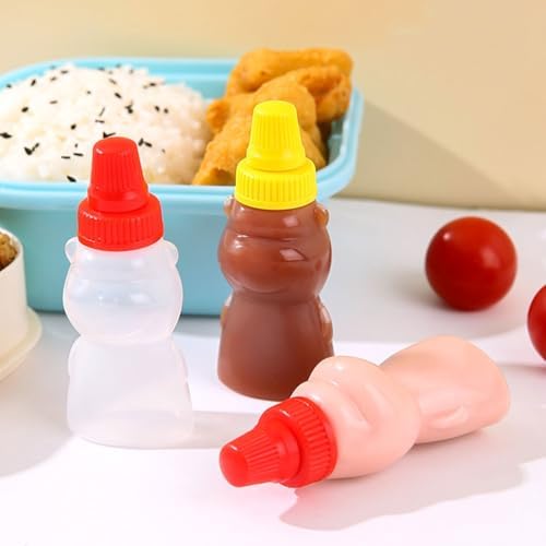 Luxshiny 12Pcs Mini Bear Shape Condiment Bottles 1
