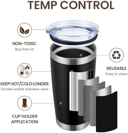 MEWAY 20oz Tumbler 8 Pack Double Wall Vacuum Insulated Travel Mug Set