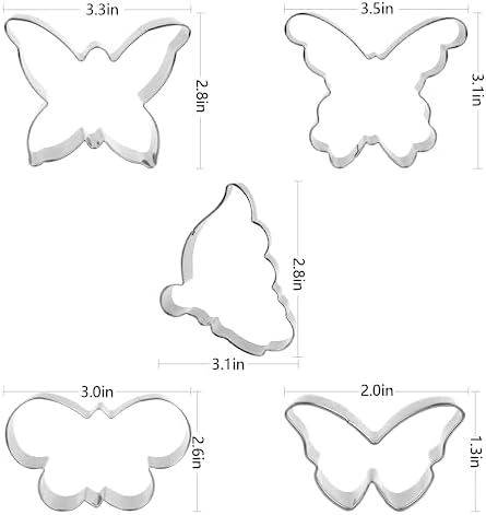 Cute Butterfly Cookie Cutters 5Pcs - Baking Party Supplies