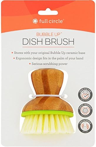 Full Circle Bubble Up 236 In W Bamboo Dish Brush 1