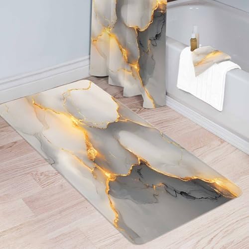 Abstract Gradient Marble Kitchen Rugs and Mats Set