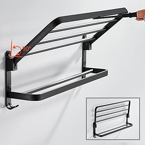 Matte Black Aluminum Towel Rack Wall Mount