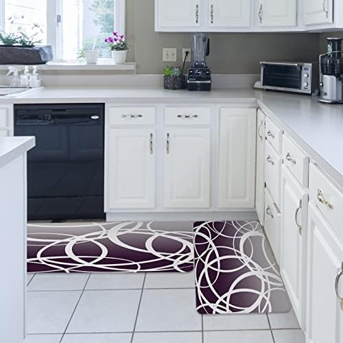 Purple Ombre Kitchen Rugs Set Soft Absorbent for Home Kitchen