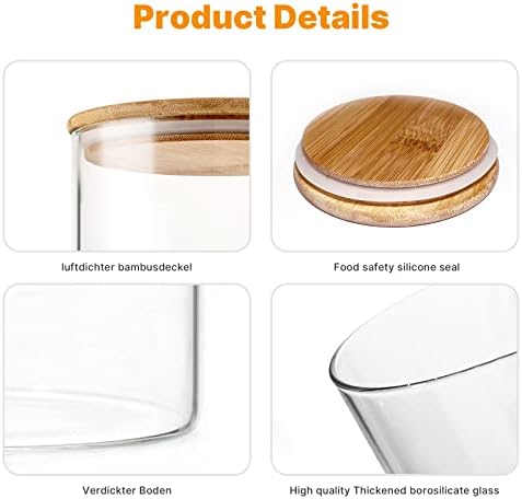 Yuncang Glass Jars Set of 5 with Bamboo Lids 1