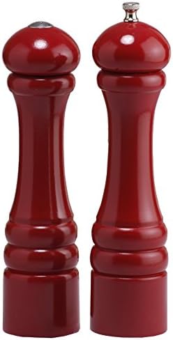 10-Inch Candy Apple Red Chef Specialties Pepper Mill Salt Shaker Set