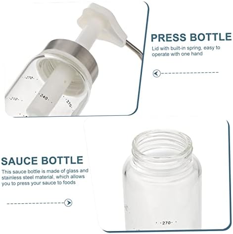 Zerodeko 300ml Squeeze Dispenser Durable Glass for Kitchen Use