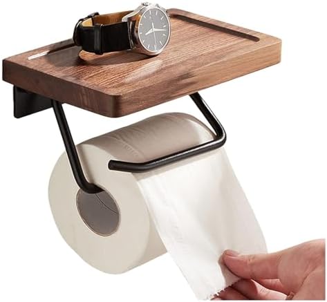 Premium Walnut Wood Toilet Paper Holder