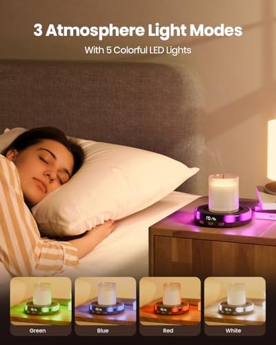 Gaiatop Coffee Mug Warmer with 3 Temperature Settings and LED Light Modes