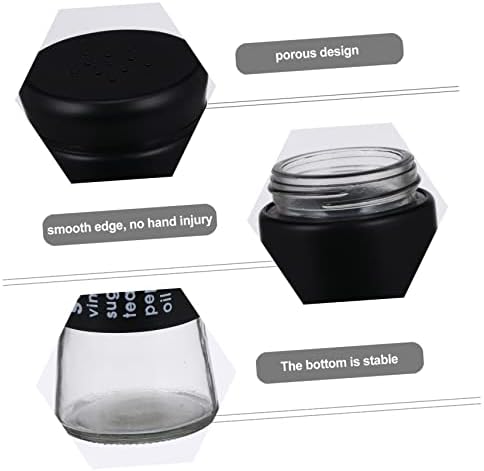 Glass Spice Bottles Set Portable Kitchen Air Tight Dispenser Reusable Condiment Containers