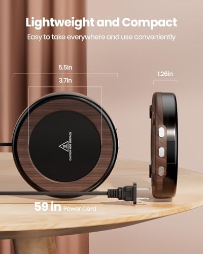Gaiatop Coffee Mug Warmer with 3 Temperature Settings and LED Light Modes