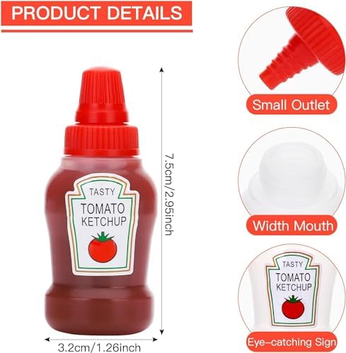 CARONIN 4PCS Mini Condiment Squeeze Bottles