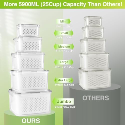 Fresh Preserving Fruit Vegetable Containers Set