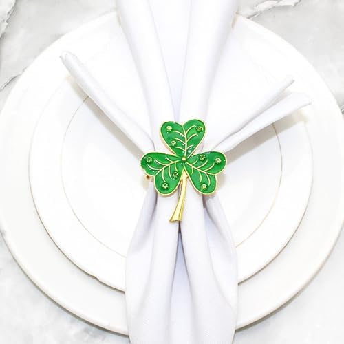 St Patricks Day Napkin Rings Set for Dinner Tables