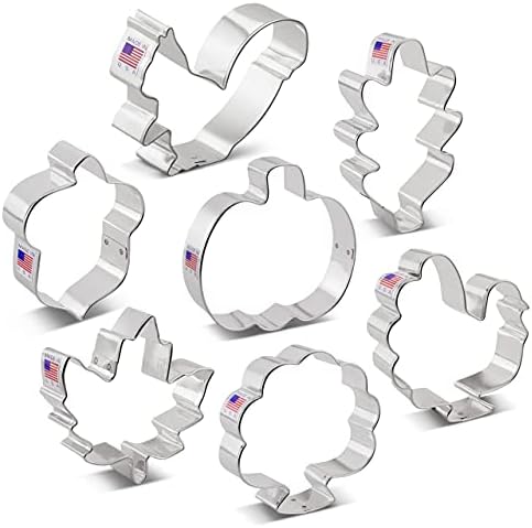 Fall and Thanksgiving Cookie Cutters Set 7 Pc Made in USA