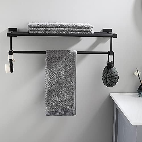 Bath Towel Rack Wall-Mounted Aluminum Shelf 60Cm