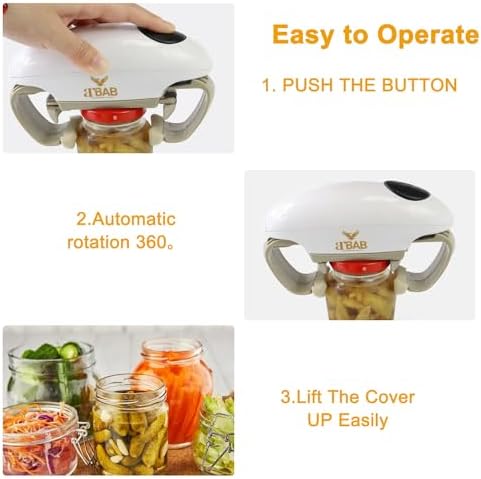 Electric Jar Opener for Seniors Hands-Free Can Opener