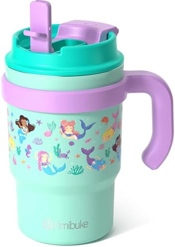 Fimibuke Kids Insulated Straw Tumbler - 16oz Leak-Proof Toddler Water Bottle