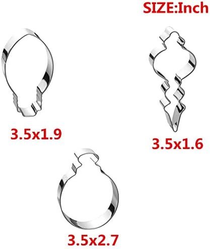Christmas Ornament Cookie Cutter Set - 6 Pieces Stainless Steel
