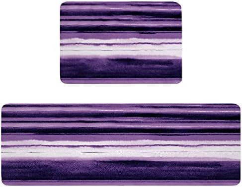 Olivier Purple Kitchen Rugs Set - 20x315 20x47 Non-Slip Absorbent Standing Mats