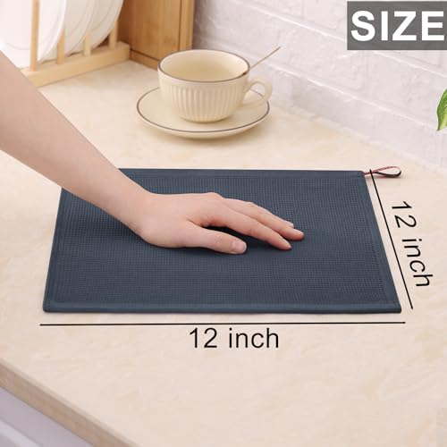 100 Cotton Waffle Weave Dish Cloths - Dark Grey