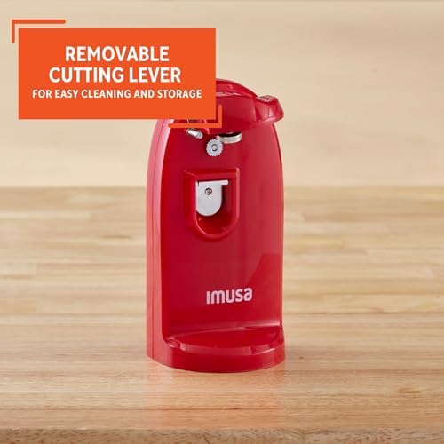 ImUSA Compact Electric Can Opener with Bottle Opener Knife Sharpener Red
