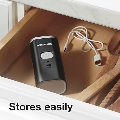 Proctor Silex Electric Can Opener Hands-Free Rechargeable Self-Aligned Compact