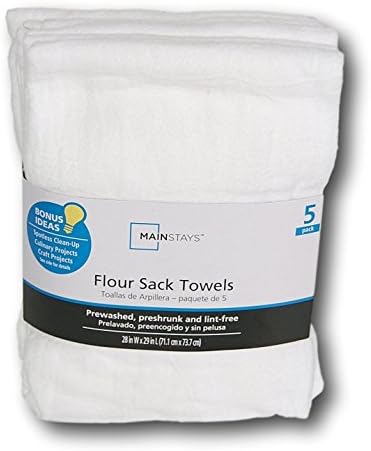 Mainstay White Flour Sack Towels - 18x28 5-Pack