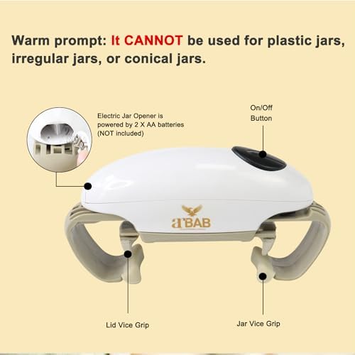 Electric Jar Opener for Seniors Hands-Free Can Opener