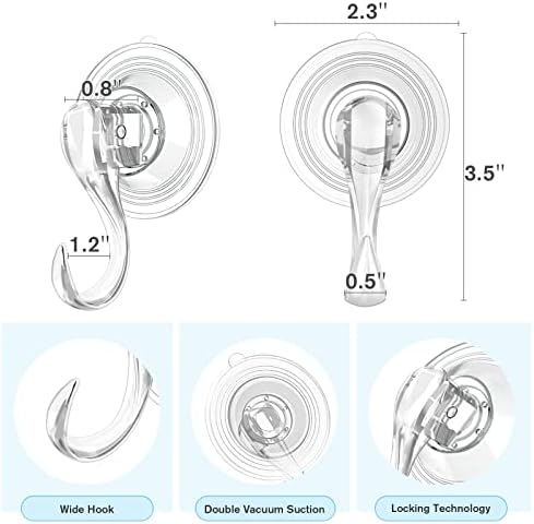 Essential Suction Cup Hooks Small Clear Heavy Duty