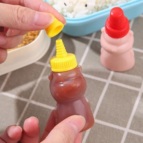 Luxshiny 12Pcs Mini Bear Shape Condiment Bottles 1