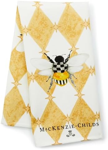 Mackenzie-Childs Honeycomb Cotton Dish Towel with Bees