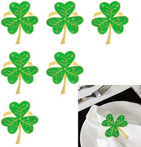 St Patricks Day Napkin Rings Set for Dinner Tables