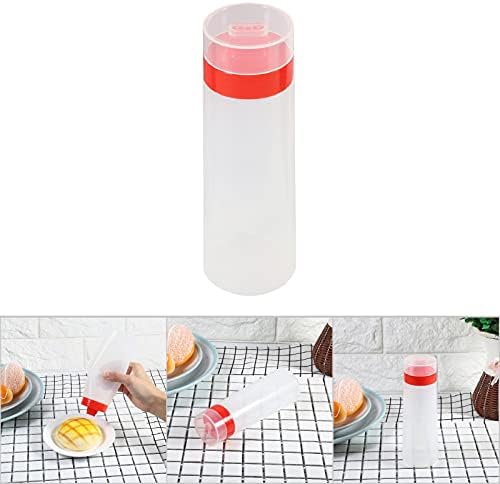 4 Hole Ergonomic Condiment Squeeze Bottle with Large Capacity Red