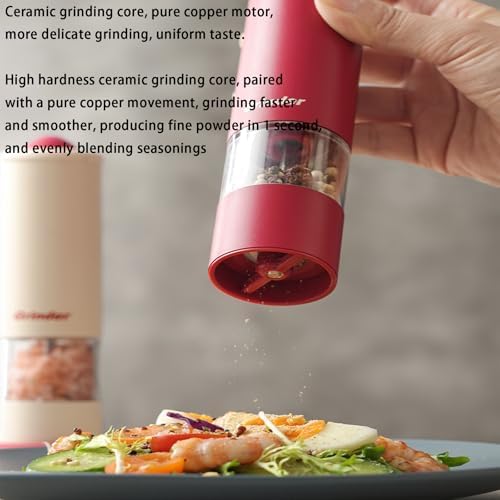 Rechargeable Automatic Pepper Mill with Salt Grinder Set