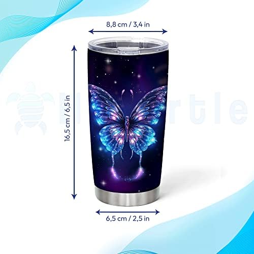 Personalized Butterfly Lovers Tumbler - 20oz Stainless Steel with Anti-Sweat Lid