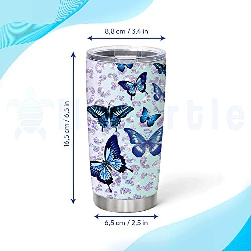 Hyturtle Custom Name Butterfly Design 20oz Tumbler With Lid