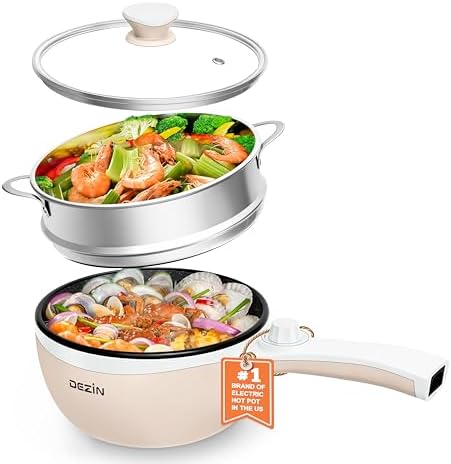 Dezin 15L Electric Steamer Pot with Non-Stick Coating