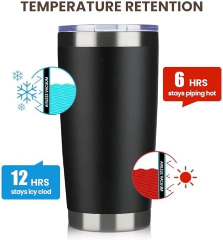 MEWAY 20oz Tumbler 8 Pack Double Wall Vacuum Insulated Travel Mug Set